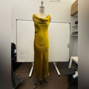 ANTONIO MELANI Yellow Satin Dress - Size 4